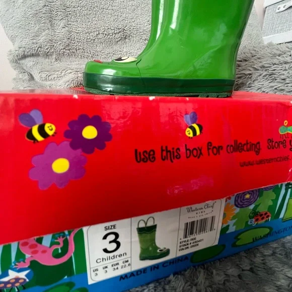 Western Chief Boys Waterproof Printed Rain Boots Size 3 - Picture 2 of 13